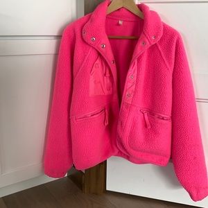 Free People Hot Pink Fleece Jacket